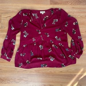 Loft Peplum long sleeve Blouse